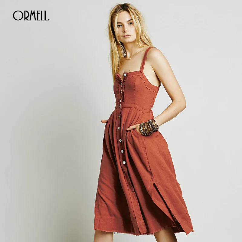 

ORMELL Summer Women Dress 2017 New Strapless Casual Sleeveless Solid Fashion Backless Street Wear Long Dresses Vestido Female