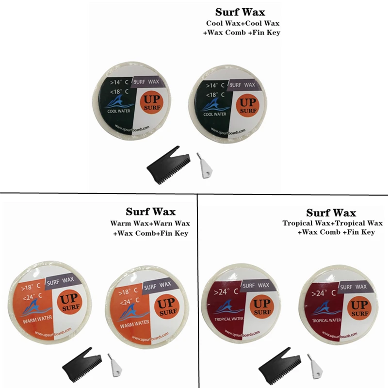 

Surfboard WarmCoolTropical Water Wax 2 per set +Wax Comb+ Surfing SUP