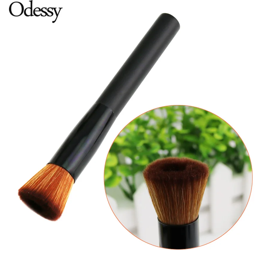 

ODESSY Single Make up Foundation Brush Powder Blush Bronzer Flat Top Base Liquid Cosmetics Makeup Brush Tool with hole on top