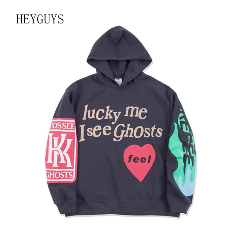 HEYGUYS, 19ss Kanye West, детские толстовки с капюшоном с логотипом в виде призрака для женщин и мужчин, толстовки в стиле хип-хоп, уличная одежда для мужчин, Модный пуловер с капюшоном
