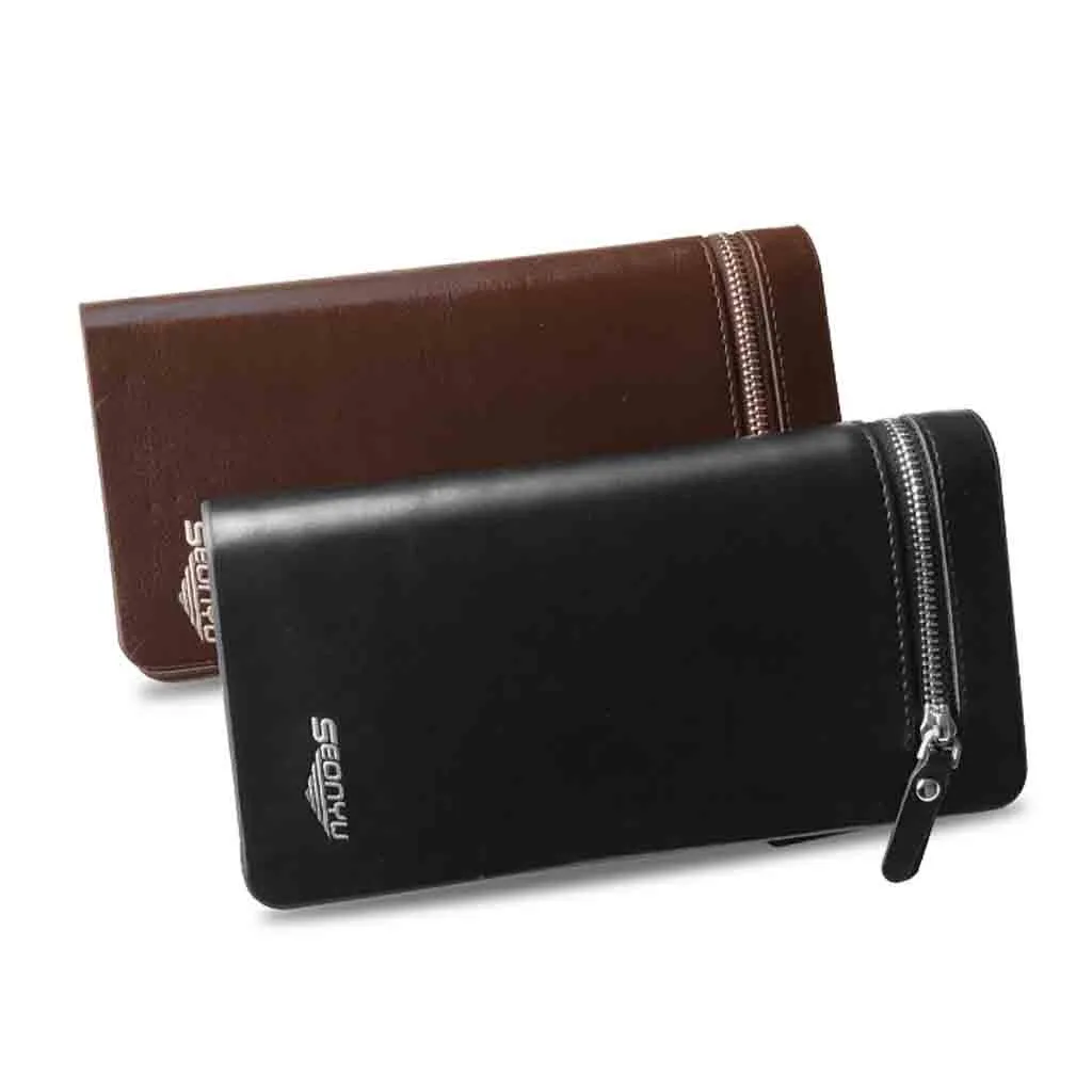 

NEW Bifold Men Wallet Brand Famous Mens Leather Long Wallet Clutch Male Money Purse ID Card Holder Carteira Masculina