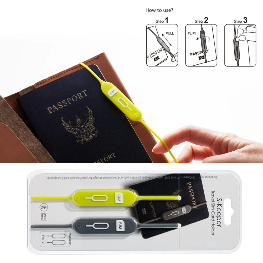 Анти-потеря паспорта Pin слот для карты Sim держатель для карт Line безопасный портативный интернат силиконовый для путешествий за рубежом для iphone Xs Max