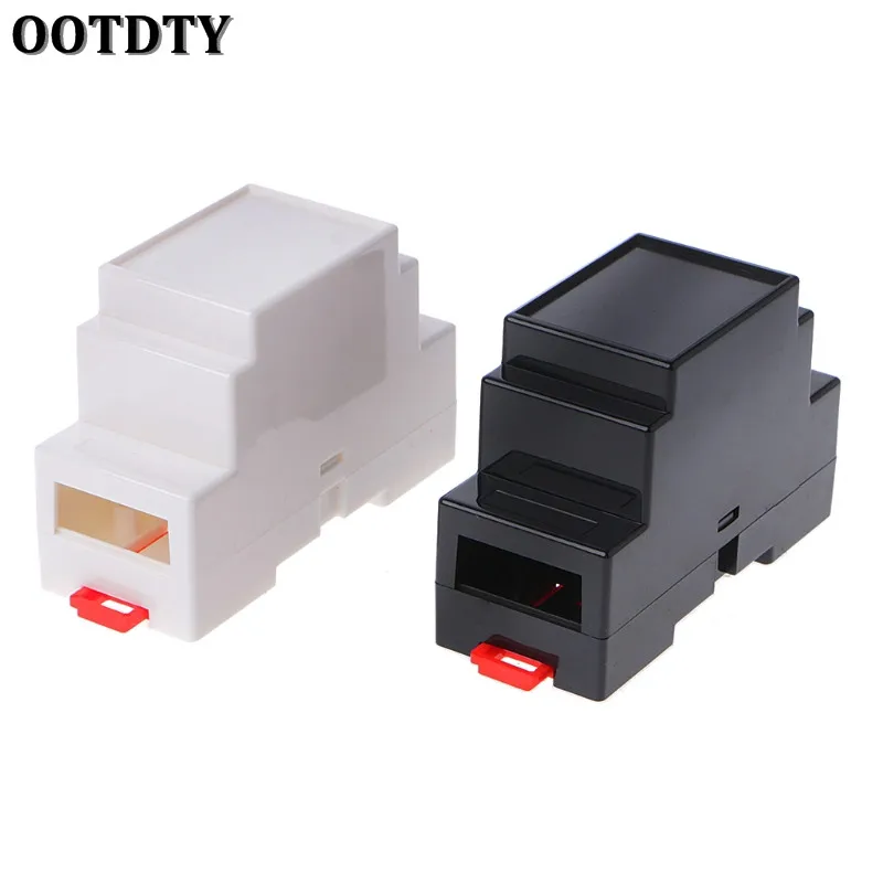 

OOTDTY 2 Pcs 88x37x59mm Plastic Electronics Box Project Case DIN Rail PLC Junction Box