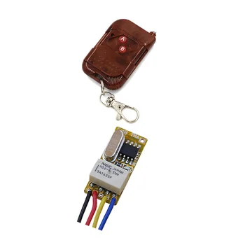 

DC3.5V-12V Top Quality Mini Relay Wireless Switch Remote Control Power LED Lamp Controller Micro Receiver Peach Transmitter