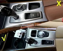 Para BMW X5 E70 2007 2008 2009 2010 2011 2012 2013 Acero inoxidable Interior Panel de Ajuste de La Cubierta de Cambio de Marcha 1 unids VOLANTE a la IZQUIERDA