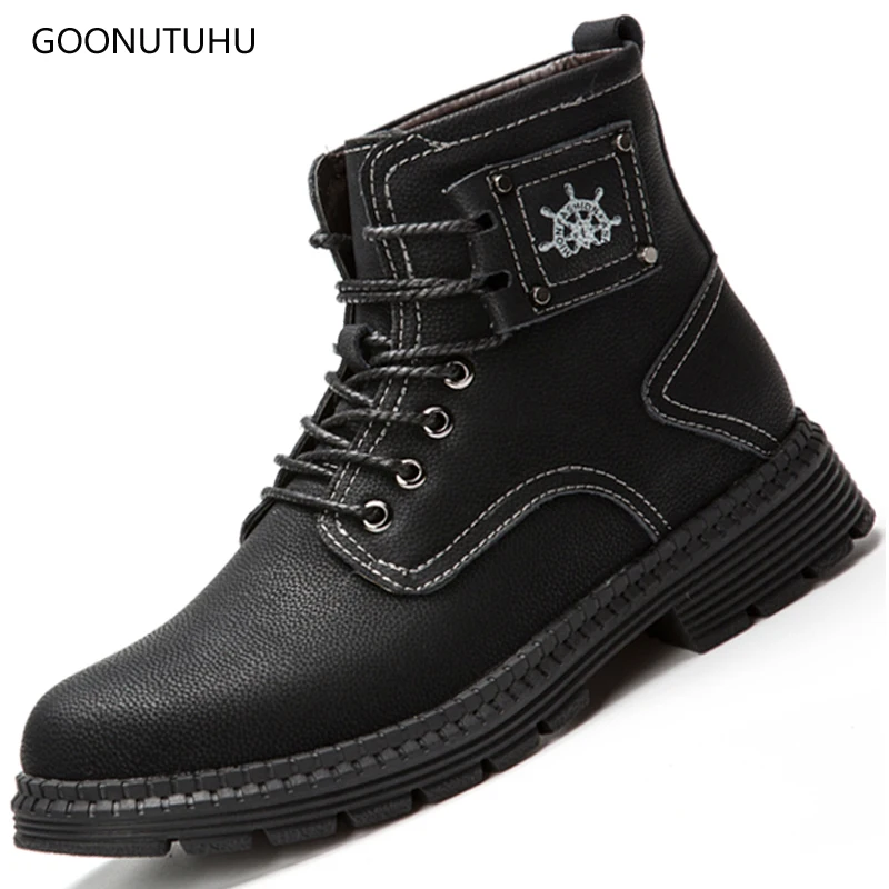 

2019 autumn & winter men's boots tactical military genuine leather casual shoe snowfield ankle boot man work army boots for men