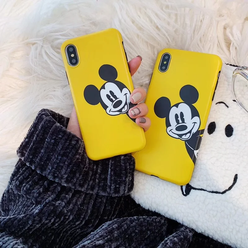 Minnie Mickey Donald Daisy pato suave TPU funda para iphone 7 Plus 6 s 6 plus silicona para iphone 8 funda amarilla MAX X XS
