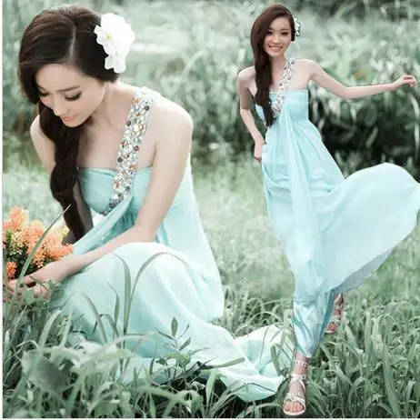 Aquamarine Gown Glamorous Quinceanera Dresses Party Dress Wedding Aquamarine Gown Glamorous Quinceanera Dresses Party Dress Wedding Bridesmaid One Shoulder Rhinestone