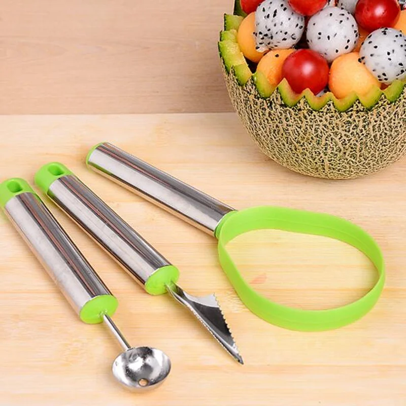 3pcs/set! Melon spoon + Fruit peeler + carving knife Kitchen Tools