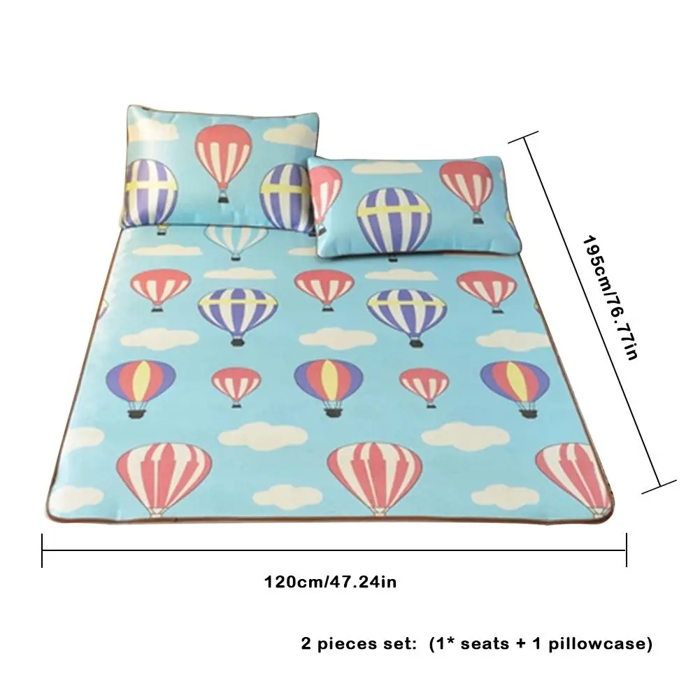 3D классная, с принтом, набор ковриков, летний складной Прохладный матрас, ледяной Шелковый коврик, воздушный шар, мягкий, один двойной матрас 20E - Цвет: 120x195cm