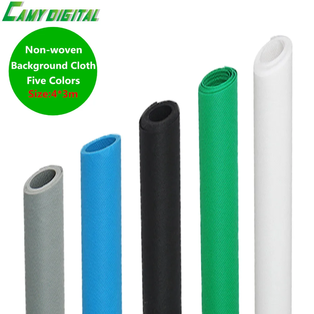 

Size: 4*3m Non-Woven Fabric Backdrop Background Cloth for Photo Studio Portrait Photography Video Shooting 5 Colors Choose