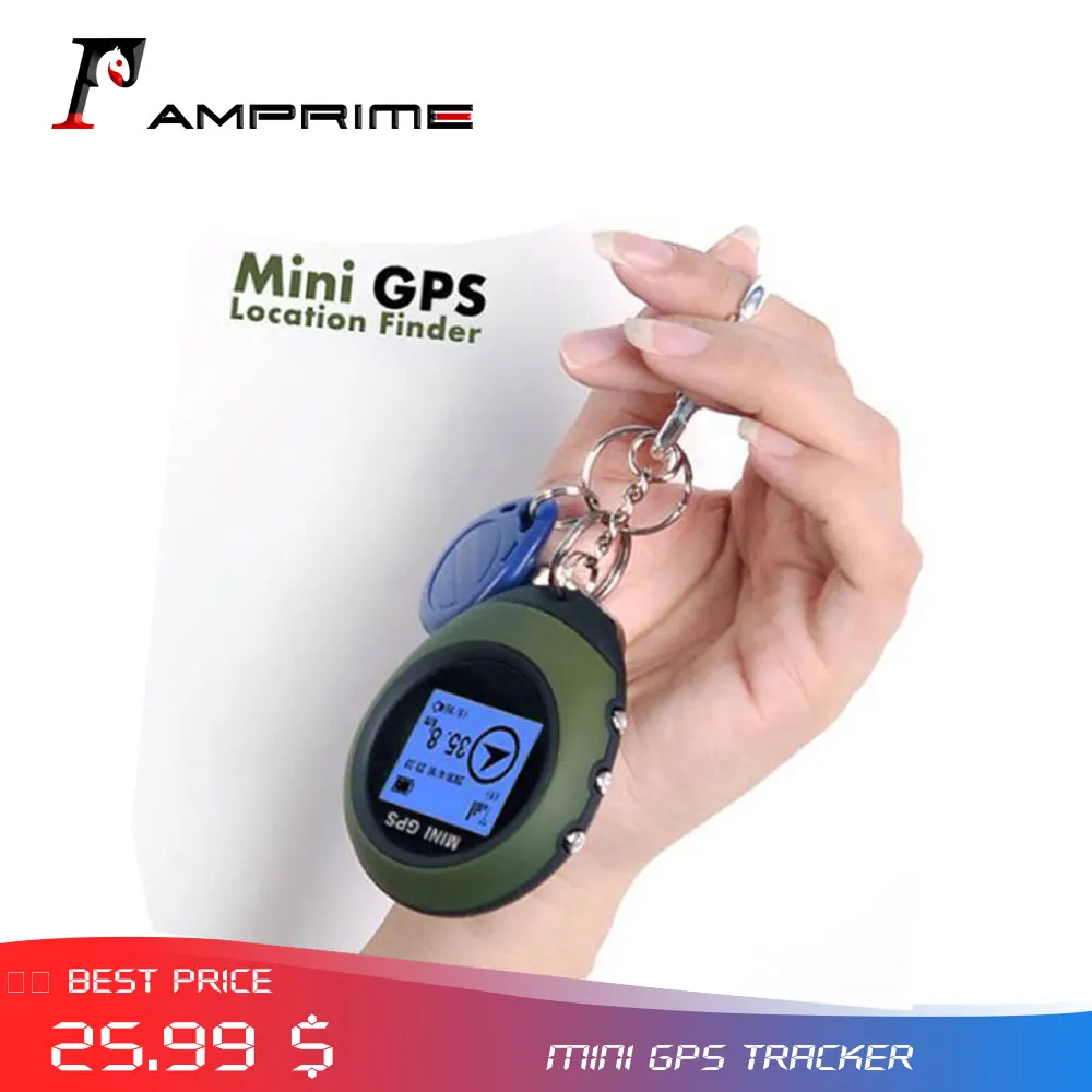 

AMPrime Mini GPS Tracker Tracking Device Motorcycle Vehicle Sport Handheld Keychain Travel Portable Keychain Locator Tracker