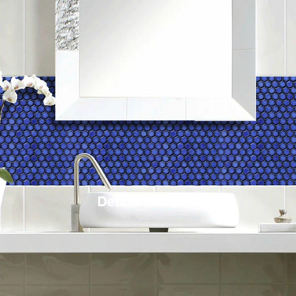 Gray Honeycomb Bathroom Backsplash Tiles Design Ideas