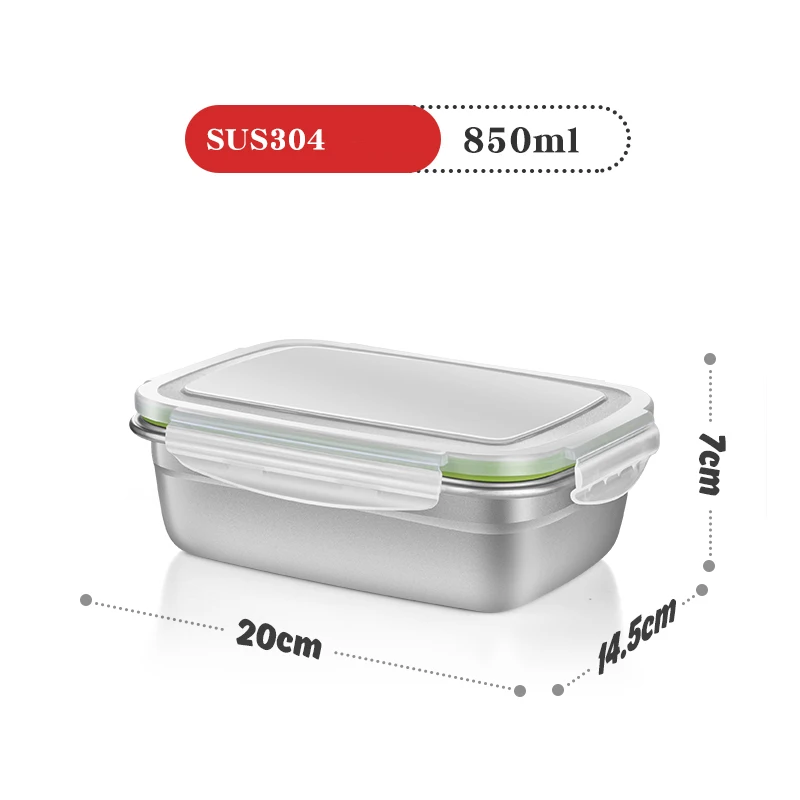 Stainless Steel Lunch Box with Cover SUS 304 Food container Keep fresh Lunch Box Inox Lunch box Bento lunch box micro onde (8)