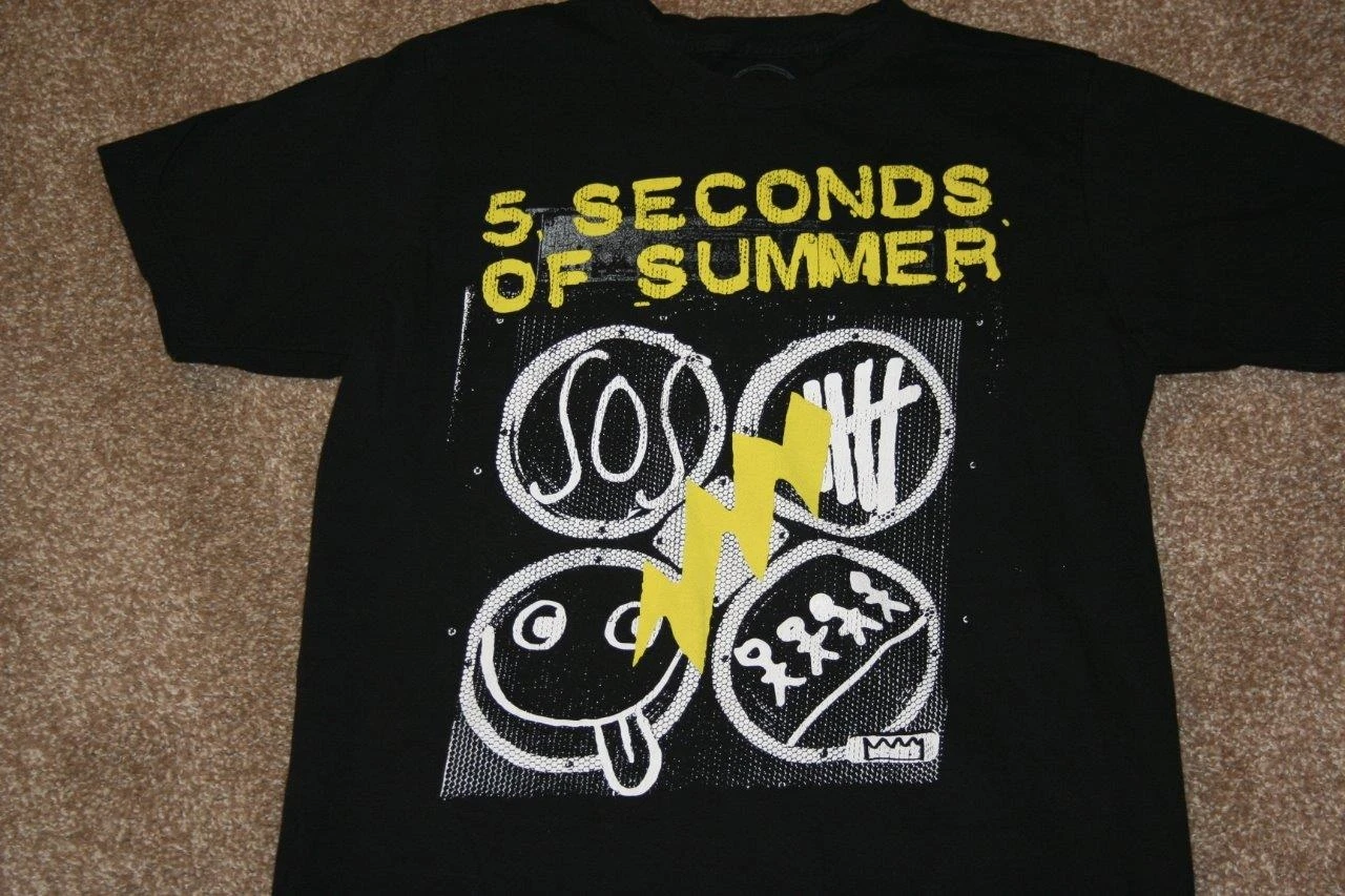 5 SECONDS OF SUMMER Medium Black T-Shirt Chest 35 5SOS Womens (4)