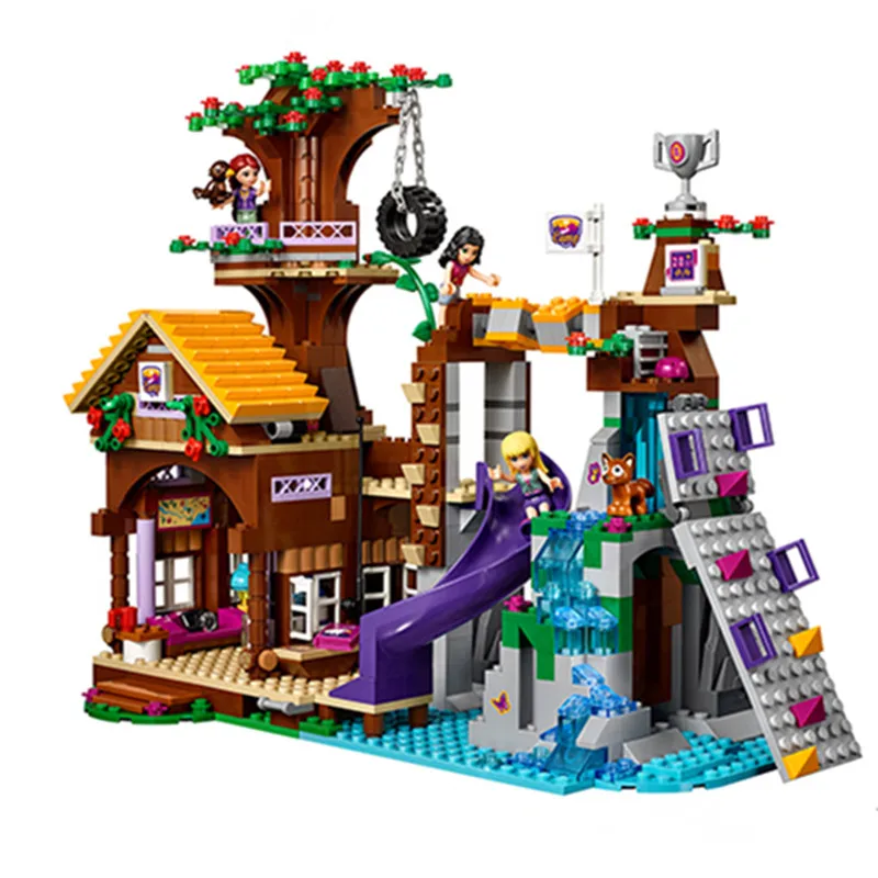 

739pcs Diy Compatible With Legoingly Girl Friends Series Adventure Camp Tree House Building Blocks Bricks Toys For Children Gift