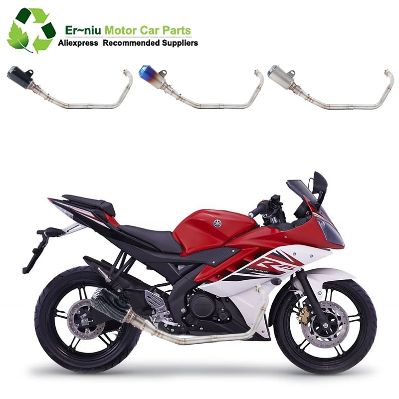 

R15 YZF-R15 MT15 Motorcycle Full System Exhaust Muffler Escape Modified Link Pipe Slip-On For yamaha R15 2008-2017