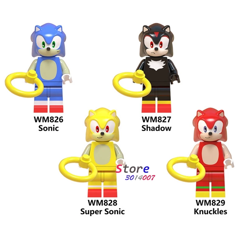 

50pcs Building Blocks Super Sonic Anime Sonic Shadow Knuckles Princess Girl Figure Snow World Series for kids children toys