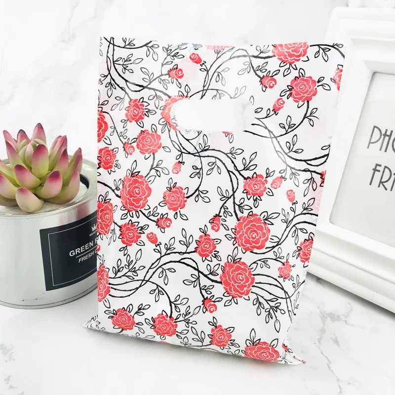 Jewelry Pouches.100pcs butterfly Thicken Plastic Jewelry Bag 25X35cm