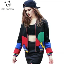 Новая мода осень Для женщин Марли Бейсбол куртки уличной печати с длинным рукавом шею куртки высокое качество верхняя одежда C 200