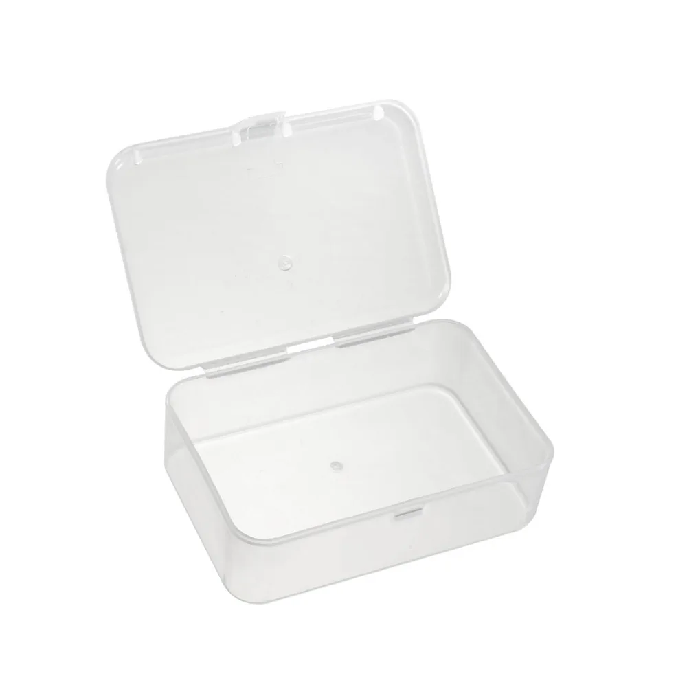 Uxcell 2pcs/lot Single Buckles Clear White Plastic Component Storage Box Electronic Component Containers Tool Boxes 90x60x30mm