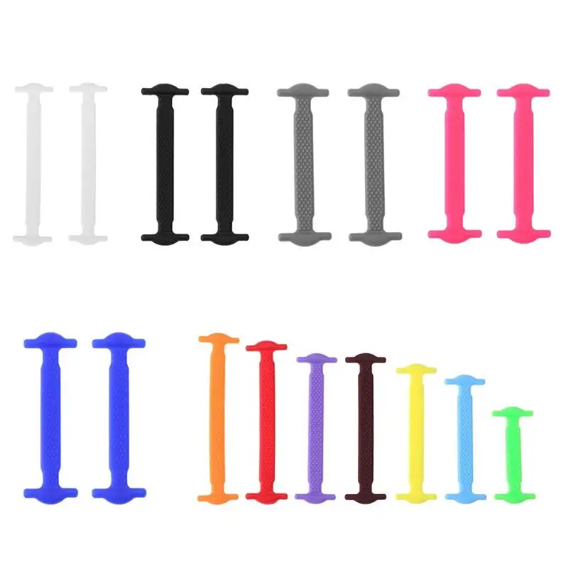 8 Pairs/Set Silicone Shoelaces Children Elastic Multifunctional Shoe String Solid Color Running No Tie Shoelaces for Kids Adults
