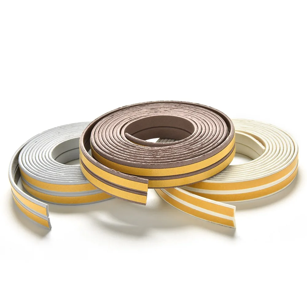 3Colors 2.4m Self Adhesive E/D/I-type Doors for Windows Foam Seal Strip Soundproofing Collision Avoidance Rubber Seal Collision