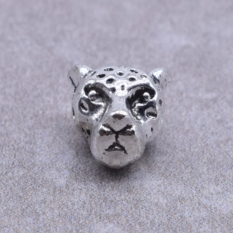 

10 pcs/ lot Animal Style Alloy Leopard head Charm Beads for Jewelry Making DIY Bracelet Components Accessories Wholesale