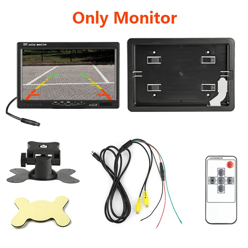 Jansite " TFT ЖК-монитор для автомобиля HD дисплей камера помощь заднего хода камера система упаковки 18IR светодиодный дисплей 800x480 монитор для автомобиля - Цвет: Only Monitor