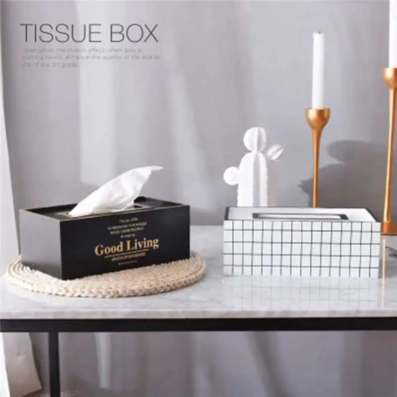 Nordic Style Wooden Tissue Box Creative Geometry Decorative Modern Paper Napkin Container for Home Office KTV Hotel Car | Дом и сад