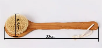 Long Handle Wooden Bath Shower Body Back Brush Spa Scrubber Soap Cleaner Exfoliating Bathroom Tools -5 2