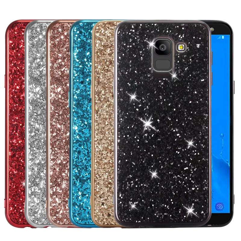 

2018 For Samsung Galaxy J6 Case Bling Glitter Sequins soft phone Case For Samsung J6 2018 J600F J600 SM-J600F Cover 5.6 inch