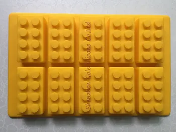 

500pcs/lot Toy Brick Shape Silicone Fandont Chocolate Mold Ice Cube Mould Cake Cake Tools FDA LFGB Ice Mold Brick Block