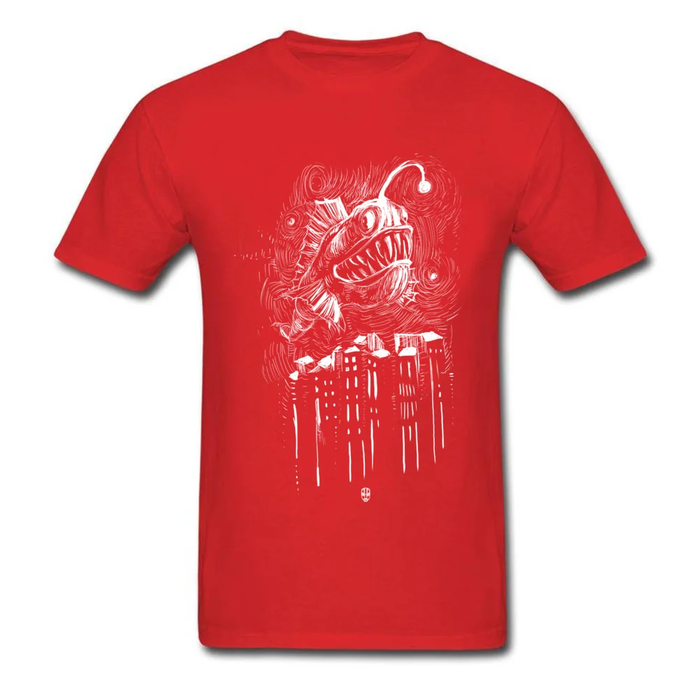 Normal Underwater City Printing Short Sleeve VALENTINE DAY Tops Tees Newest O-Neck Pure Cotton T-Shirt Men T-shirts Underwater City red