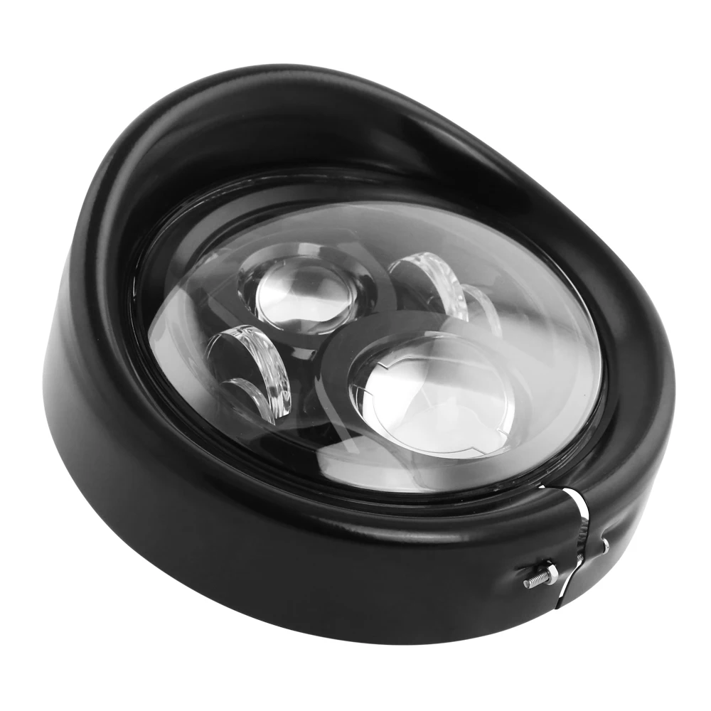 FADUIES 1Pcs 7inch blackChrome LED Headlight Trim Ring For Harley Touring Road King Electra Glide (17)