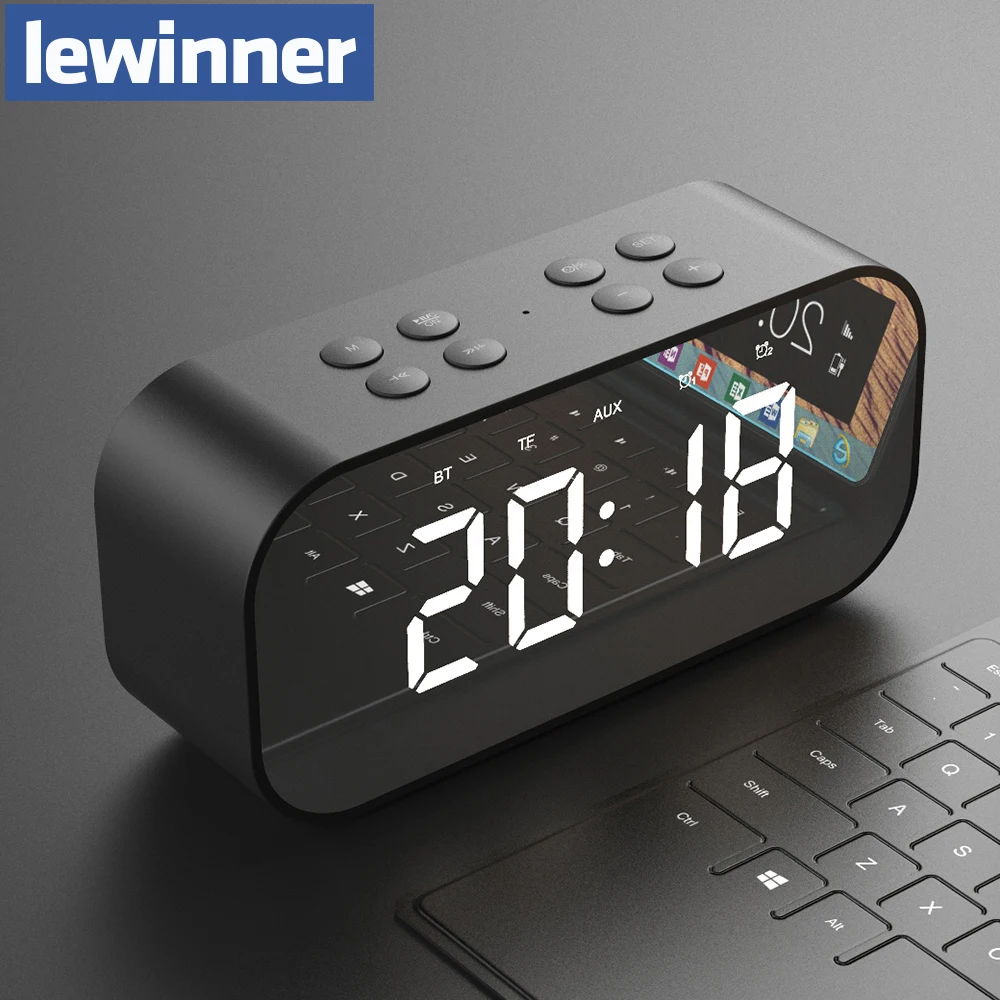 Bluetooth 5.0 Portable Wireless Bluetooth Speaker Column Subwoofer Music Sound Box LED Time Snooze Alarm Clock for Laptop Phone Bluetooth 5.0 Portable Wireless Bluetooth Speaker Column Subwoofer Music Sound Box LED Time Snooze Alarm Clock for Laptop Phone