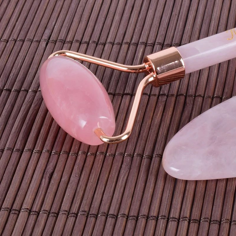 Face Roller Gua Sha Tool Set 2pcs Acupuncture Scraping Natural Rose Quartz Massage Slimming Anti Wrinkle Cellulite Neck Gift Box Face Roller Gua Sha Tool Set 2pcs Acupuncture Scraping Natural Rose Quartz Massage Slimming Anti Wrinkle Cellulite Neck Gift Box