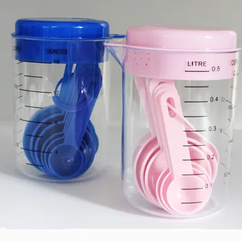 Hot Plastic Measuring Cups Kitchen Tools Measuring Spoon Scoop Set Tools for Baking Coffee Tea Kitchen Gadgets