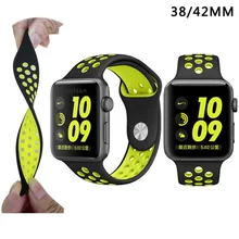 Deporte banda de silicona suave para apple watch series 2 reemplazo correa para apple iwatch nike sport band relojes de marca de lujo correa