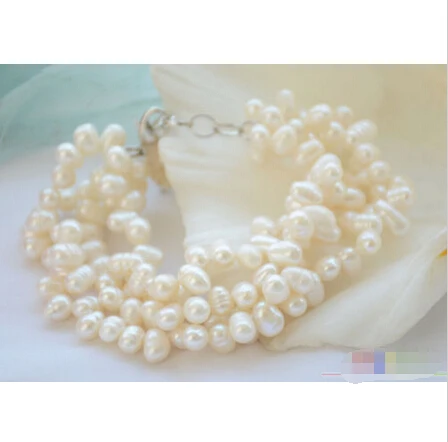 

Free shipping >>>>>>P4789 4row 8" 7mm white rice freshwater cultured pearl bracelet