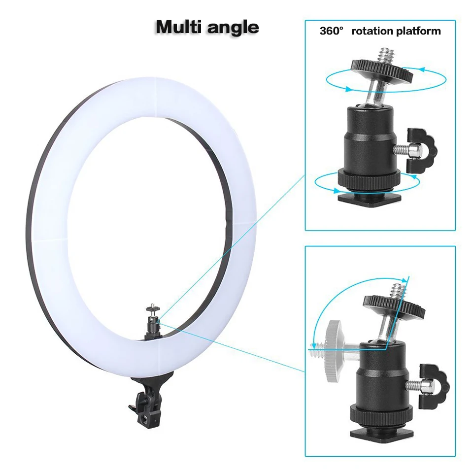 Zomei фотографический светильник ing 1" 41 Вт светодиодный кольцевой светильник камера фото студия телефон видео и телефон держатель штатив Стенд для прямой трансляции