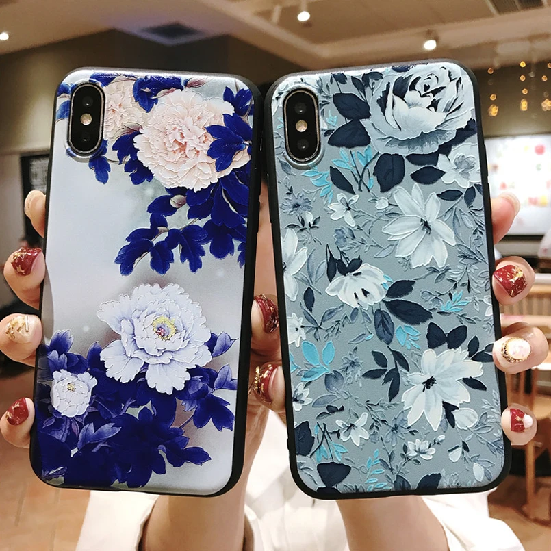 Flowers Phone Case For iPhone XS MAX XR Plus 7Plus Cover 10 X 7 6 6S 8 Flower Bumper Coque Funda |