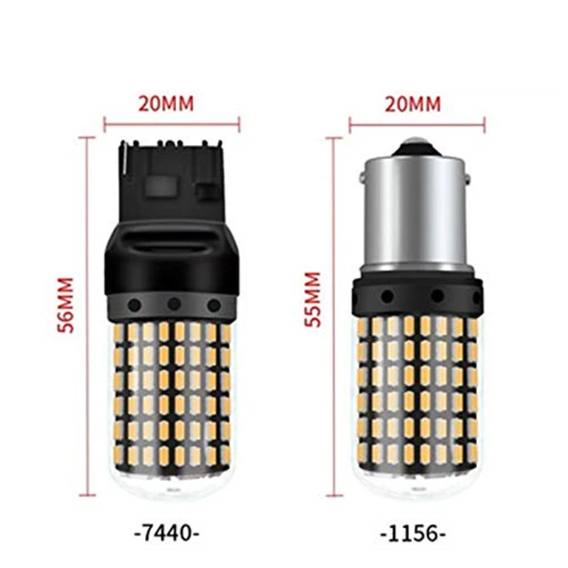 OKEEN 1 шт. автомобильные 1156 светодиодные лампы сигнала поворота CanBus без ошибок 7440 Led S25 1156 BA15S лампы 3014 144smd автомобильные тормозные лампы