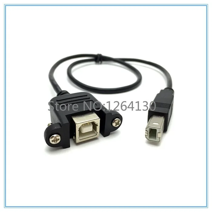 0,5 м USB B папа-мама M/F УДЛИНИТЕЛЬ винт замок Панель Крепление для принтера