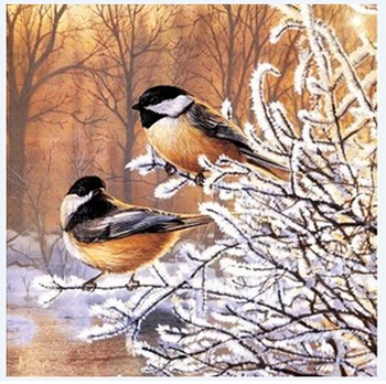 

NEW Animal Birds Diy Diamond Painting Kits 30X30 Snow Winter Scenery Square Drill Diamond Rhinestone Pasted Painting Handcrafts