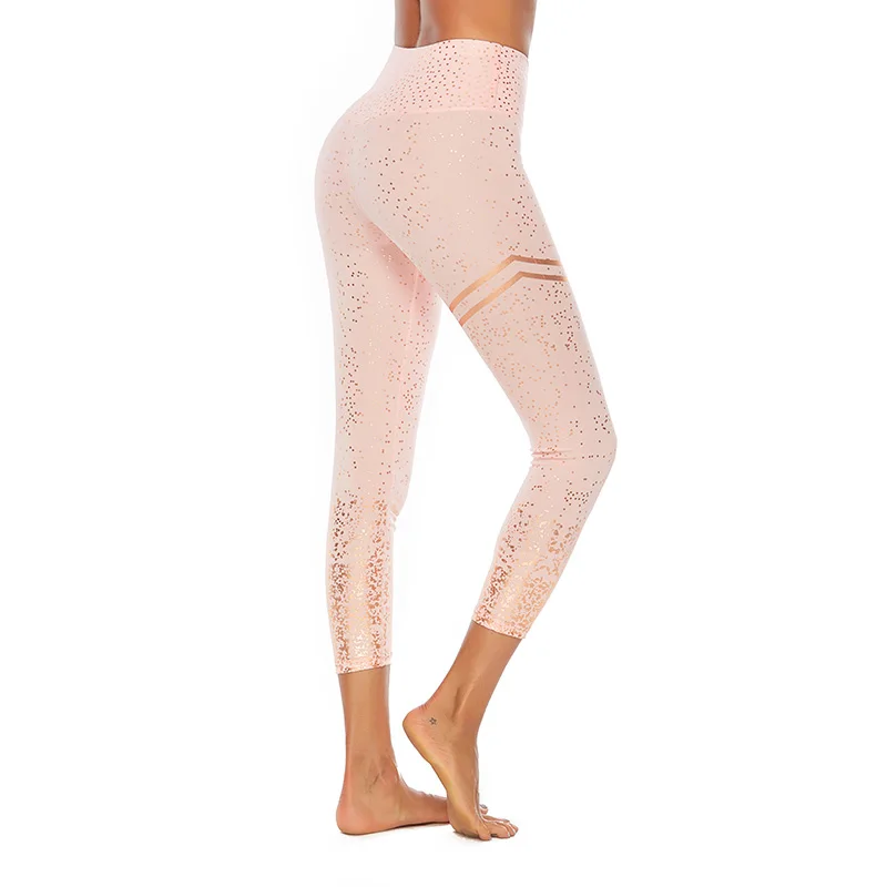 

New Sequin Printing Fitness Leggings Women Solid Color Fashion Printing Jeggings Polyester Push Up High Waist Women Leggings
