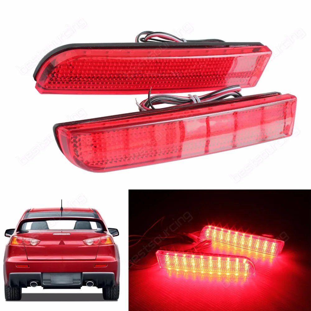 

ANGRONG LED Bumper Reflector Red Lens Tail Brake Stop Light For Mitsubishi Lancer Evolution X Outlander Sport / RVR/ASX (CA256)