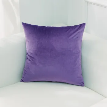 

Solid Velvet Cushion Cover Purple Plush Cushion Covers For Sofa,Bed,Livingroom decorative throw pillows capa de almofada