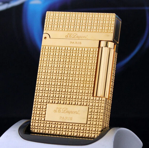 

High quality Pure Copper With Bright Gold Sliver S.TDupont Metal Lighter Windproof Cigarette Gas Lighter Cigar Smoking Lighter