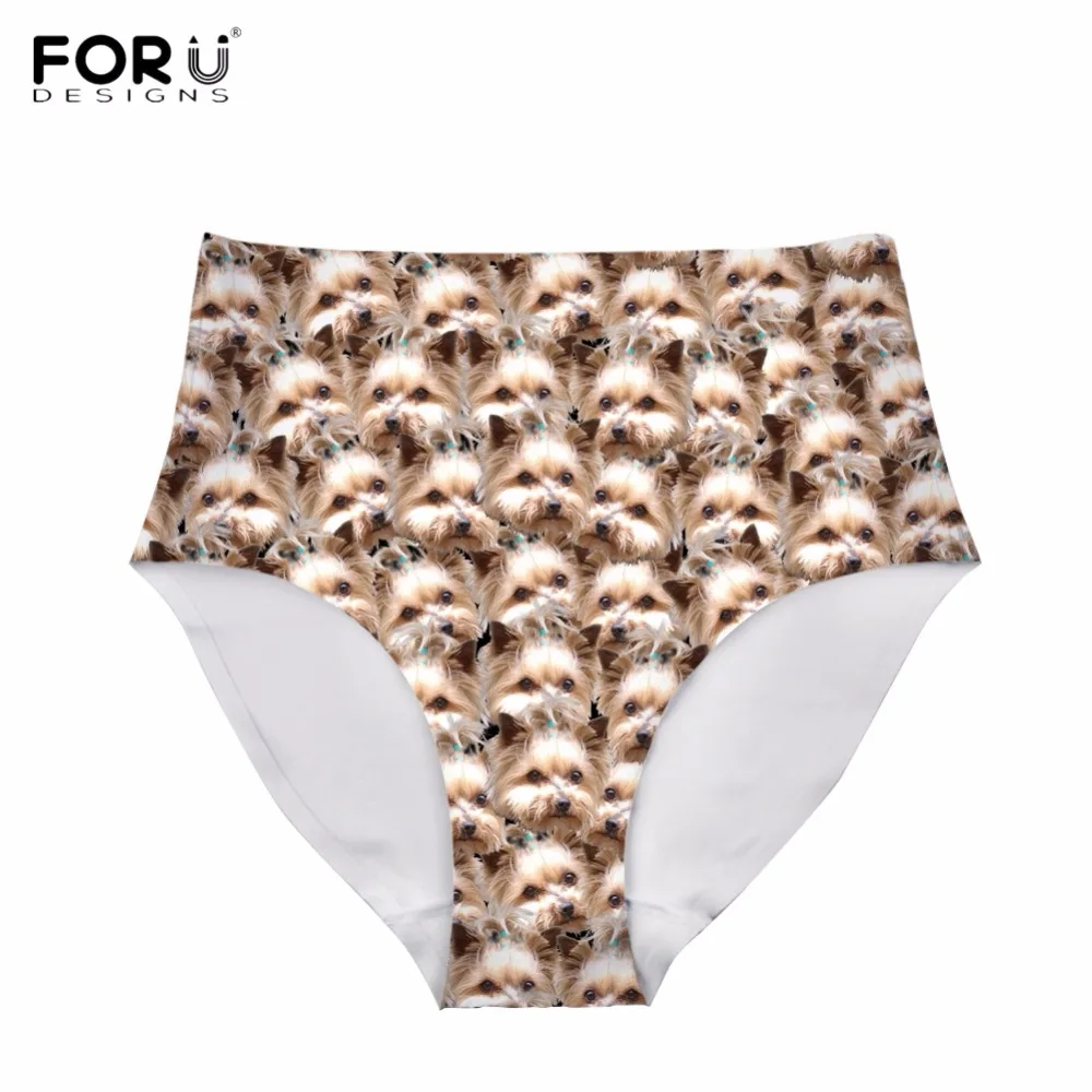FORUDESIGNS Funny Yorkshire Terrier Dog Print Women Sexy High Waist